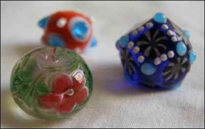 lampwork, glass beads